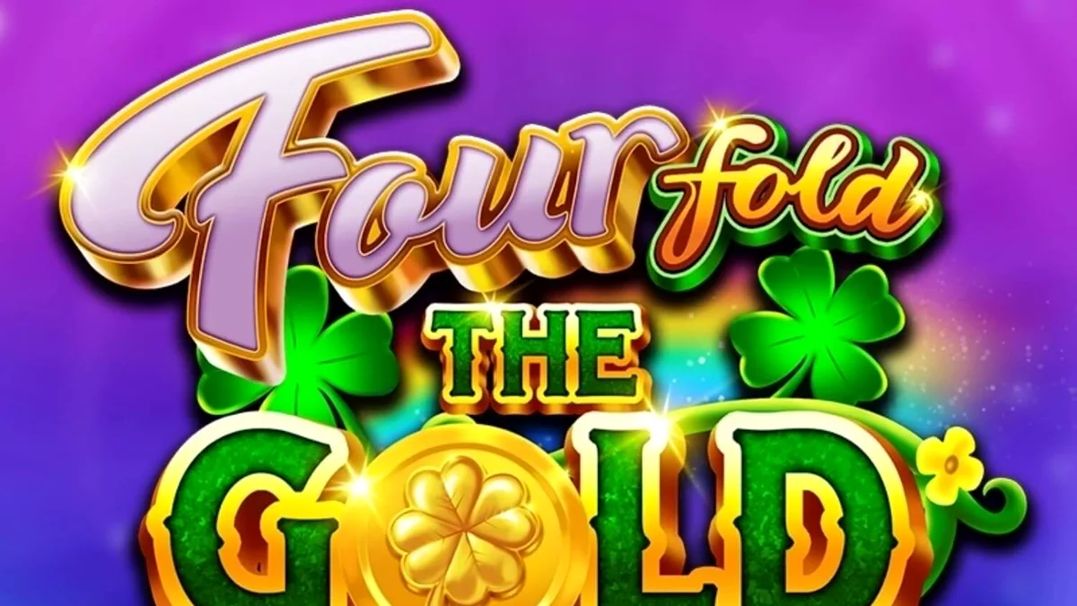 Tampilan visual slot Fourfold the Gold dengan tema luar angkasa dan leprechaun.